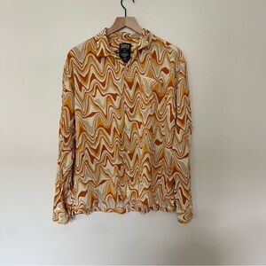 SUPER MASSIVE Trippy 70's Rave Festival Men’s Swirl Pattern Button Up Shirt